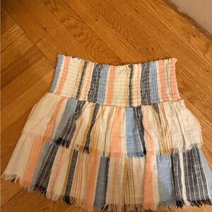 Aerie Blue and Pink Striped Mini Skirt